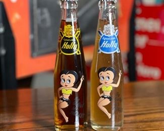 2pc 7oz By Golly Holly Soda Bottle PAIR Betty Boop 8.75in H