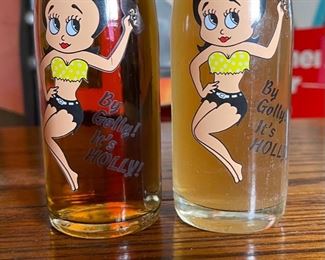2pc 7oz By Golly Holly Soda Bottle PAIR Betty Boop 8.75in H