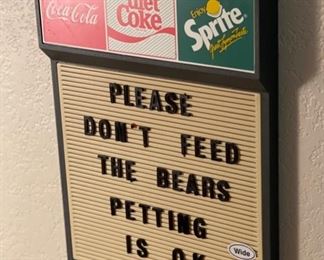 1990s Coca Cola Menu Board Sign Coke/Sprite/Diet 17x12x1.5in