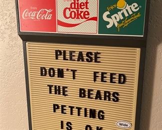 1990s Coca Cola Menu Board Sign Coke/Sprite/Diet 17x12x1.5in