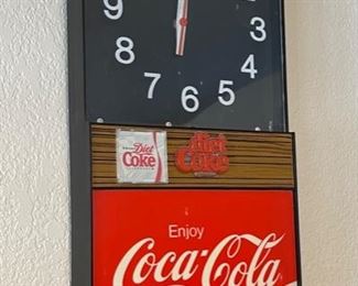 Coca Cola Diet Coke Clock Advertising Sign 21x10x3in HxWxD