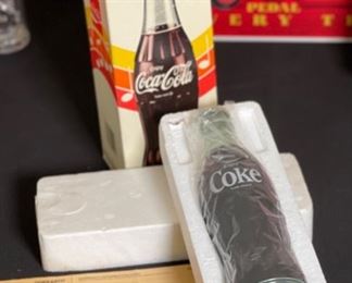 1970s Coca Cola Bottle Radio in Box vintage Box: 9x3.75x3.25in HxWxD