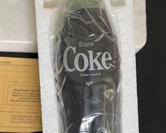 1970s Coca Cola Bottle Radio in Box vintage Box: 9x3.75x3.25in HxWxD
