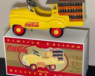 Coca Cola Die Cast Pedal Delivery Truck Limited Edition 1:3 Scale Coke Box: 18.5x15.5x6.25in HxWxD