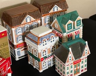 Set of 5 Coca Cola Canister Collection Cookie Jars Coke Largest: 10.5x7x5in HxWxD