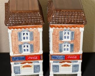 Set of 5 Coca Cola Canister Collection Cookie Jars Coke Largest: 10.5x7x5in HxWxD
