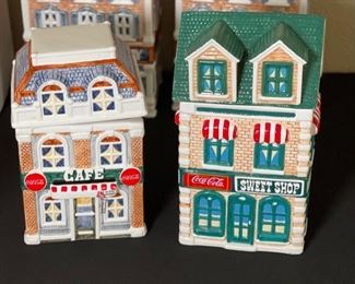 Set of 5 Coca Cola Canister Collection Cookie Jars Coke Largest: 10.5x7x5in HxWxD