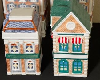 Set of 5 Coca Cola Canister Collection Cookie Jars Coke Largest: 10.5x7x5in HxWxD