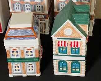 Set of 5 Coca Cola Canister Collection Cookie Jars Coke Largest: 10.5x7x5in HxWxD