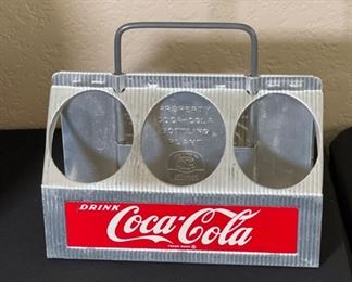 1950s Coca Cola Aluminum 6-Pack Bottle Carrier Metal Coke 6.5x8.25x5.5 HxWxD