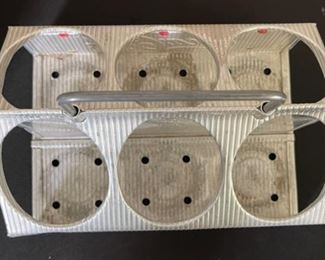 1950s Coca Cola Aluminum 6-Pack Bottle Carrier Metal Coke 6.5x8.25x5.5 HxWxD