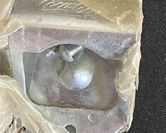 NOS Coca-Cola Antique Action Mfg Bottle Opener Cap Catcher for Cooler or Vending 1.25x6x2.75in HxWxD