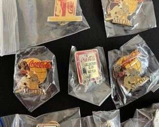 Lot of 8 Coca Cola pins 1974 Coke