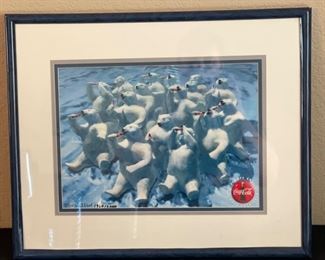 Coca Cola Rhythm & Hues Polar Bears Animation Cel Advertising Coke Frame: 16 5/8 x 20 1/4in