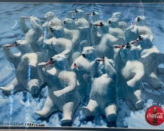 Coca Cola Rhythm & Hues Polar Bears Animation Cel Advertising Coke Frame: 16 5/8 x 20 1/4in