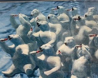 Coca Cola Rhythm & Hues Polar Bears Animation Cel Advertising Coke Frame: 16 5/8 x 20 1/4in