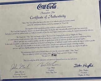 Coca Cola Rhythm & Hues Polar Bears Animation Cel Advertising Coke Frame: 16 5/8 x 20 1/4in