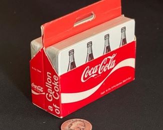 1960s Coca Cola A Gallon of Coke Playing Cards Sealed 3x3.25x1.5in HxWxD