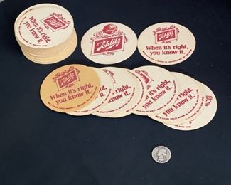 37pc 1976 Schlitz Beer Coasters 3.5in Diameter