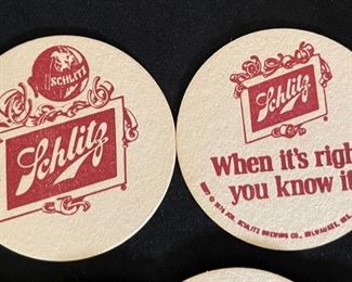 37pc 1976 Schlitz Beer Coasters 3.5in Diameter