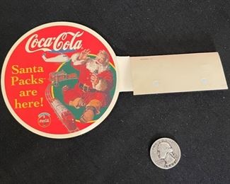 1990s Coca Cola Santa Packs Are Here Aisle Tag Grocery Store Coke 3.75x7in