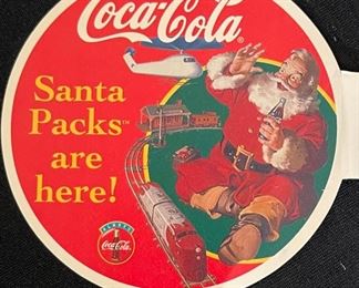 1990s Coca Cola Santa Packs Are Here Aisle Tag Grocery Store Coke 3.75x7in