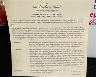 Danbury Mint 1938 Coca Cola Delivery Truck Diecast Box: 8x16x9.75in HxWxD