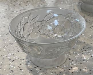 24pc Consolidated Art Glass Martele line Five fruits pattern in French French Crystal Depression Glass