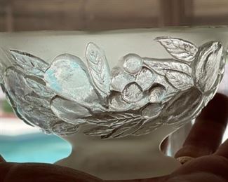 24pc Consolidated Art Glass Martele line Five fruits pattern in French French Crystal Depression Glass