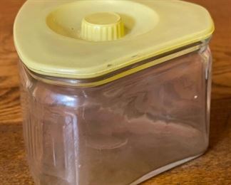 1930s GE Refrigerator Containers Jars Lazy Susan General Electric 4in H x 12in Diameter
