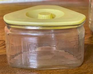 1930s GE Refrigerator Containers Jars Lazy Susan General Electric 4in H x 12in Diameter