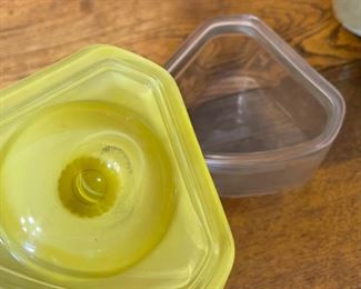 1930s GE Refrigerator Containers Jars Lazy Susan General Electric 4in H x 12in Diameter