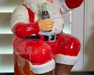 Coca Cola Santa Cookie Jar Earthenware Coke 14x9x7in HxWxD