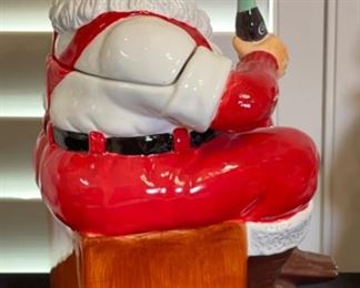 Coca Cola Santa Cookie Jar Earthenware Coke 14x9x7in HxWxD