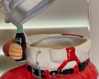 Coca Cola Santa Cookie Jar Earthenware Coke 14x9x7in HxWxD