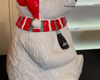 Coca Cola Polar Bear Cookie Jar 11x7x7in HxWxD