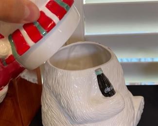 Coca Cola Polar Bear Cookie Jar 11x7x7in HxWxD