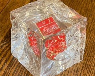 Coca-Cola Vintage Advertising Ice Cube Acrylic #1 Soda 2x2x1.5in HxWxD