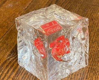 Coca-Cola Vintage Advertising Ice Cube Acrylic #1 Soda 2x2x1.5in HxWxD