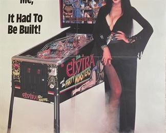1989 Elvira Pinball Poster 22x17in