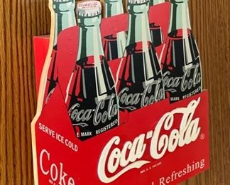 Coca Cola Bottle 6-Pack Wood Key Cabinet Holder Coke 13x11x2.5in HxWxD