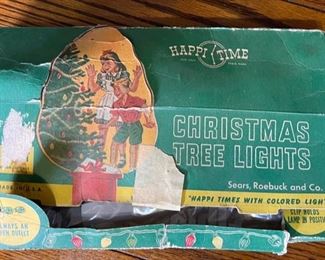 Sears Happi Time Christmas Tree Lights Vintage Box: 2x12x7in HxWxD