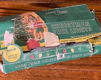 Sears Happi Time Christmas Tree Lights Vintage Box: 2x12x7in HxWxD