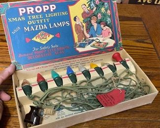 Noma Propp 842 Christmas Tree Lights in Box Mazda Lamps Vintage Box: 2x11x6in HxWxD