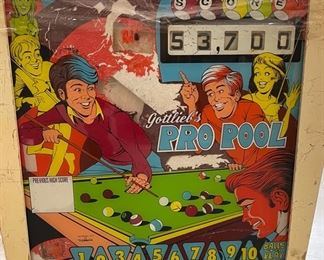 1973 Gottlieb Pro Pool Back Box Pinball machine 26x26x9in HxWxD