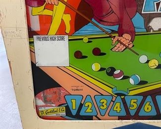 1973 Gottlieb Pro Pool Back Box Pinball machine 26x26x9in HxWxD