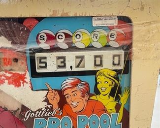 1973 Gottlieb Pro Pool Back Box Pinball machine 26x26x9in HxWxD