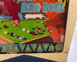 1973 Gottlieb Pro Pool Back Box Pinball machine 26x26x9in HxWxD