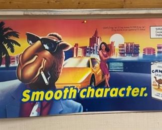 1989 Camel Cigarettes Smooth Character Sports Car Store Display 18x49.5in