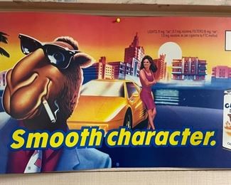 1989 Camel Cigarettes Smooth Character Sports Car Store Display 18x49.5in